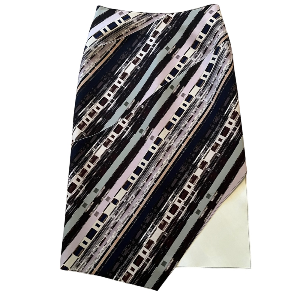 Carven Knit Geometric Print Slit Side Pencil Skirt 38(6)